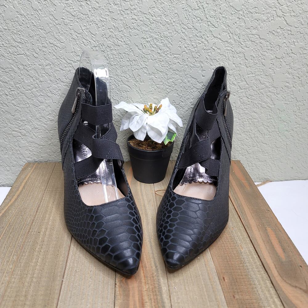 Bella Vita Diza Strappy Embossed Crocodile Heels